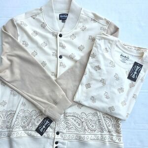 Snoop Dogg 3X Bandana Paisley Varsity Y2K Jacket & Tee Set Big & Tall West Coast